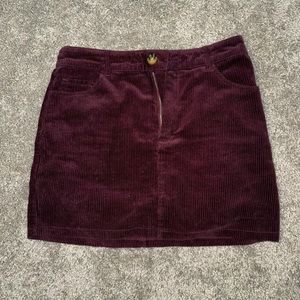 Red corduroy skirt